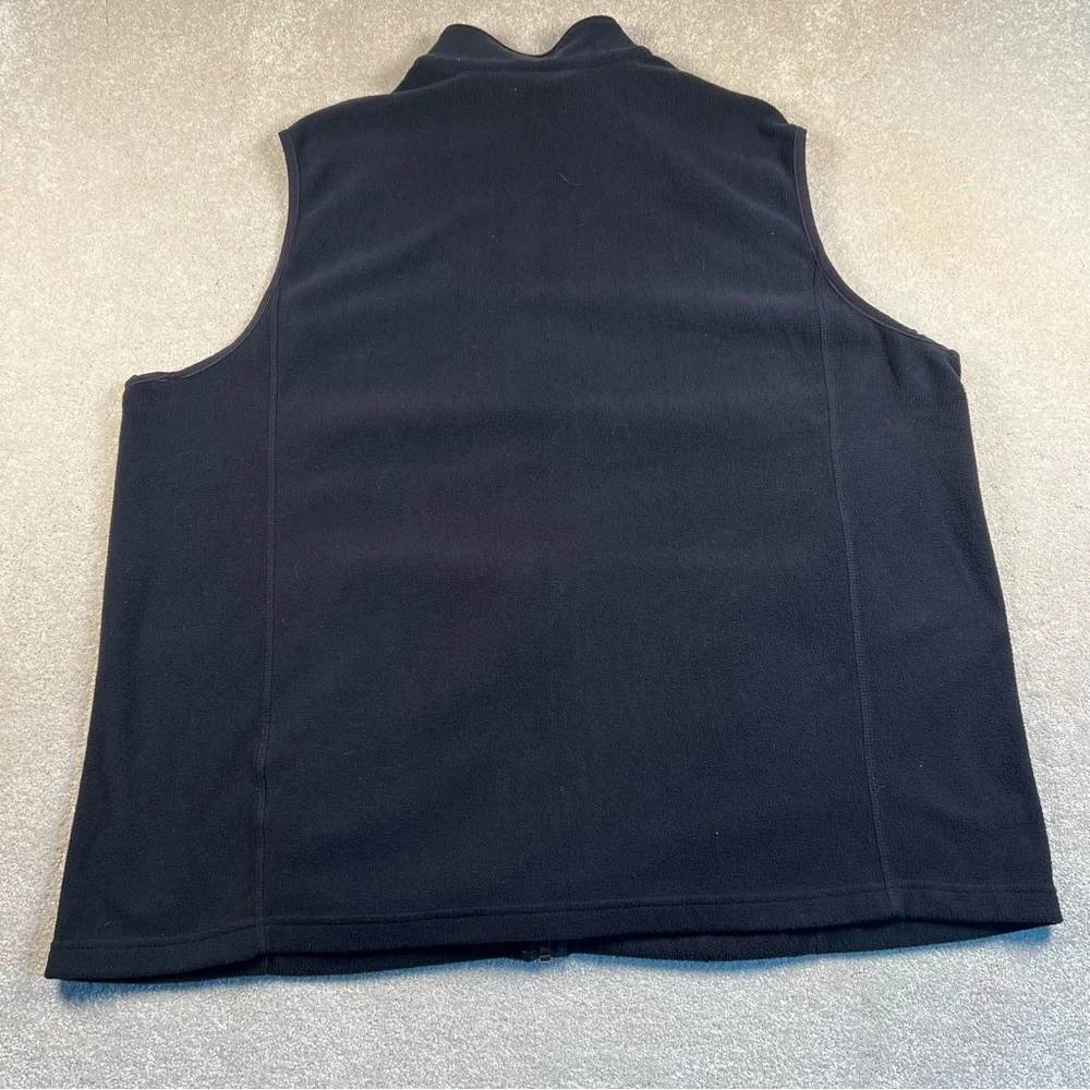 Lands End Fleece Vest men's 2X Full Zip Black‎ Lightweight Soft Comfy
